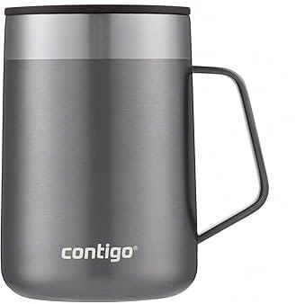 Contigo - Taza de acero inoxidable con aislamiento por vacío y asa de agarre